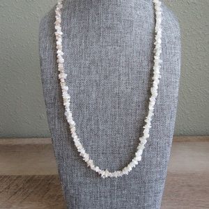 Puka White Tan Shell Long Necklace